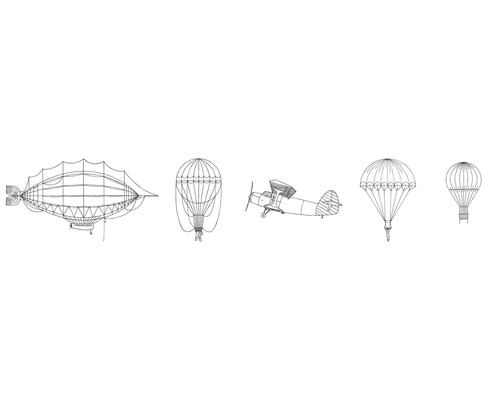Border 45828 Kids Walls Zeppelin Luchtballon Wit 5 m x 17,5 cm