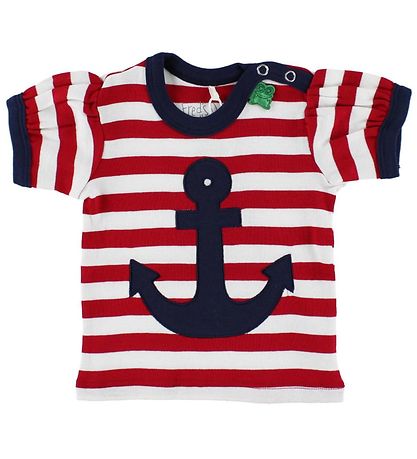 Freds World T-Shirt - Rot/Weiß gestreift m. Anker
