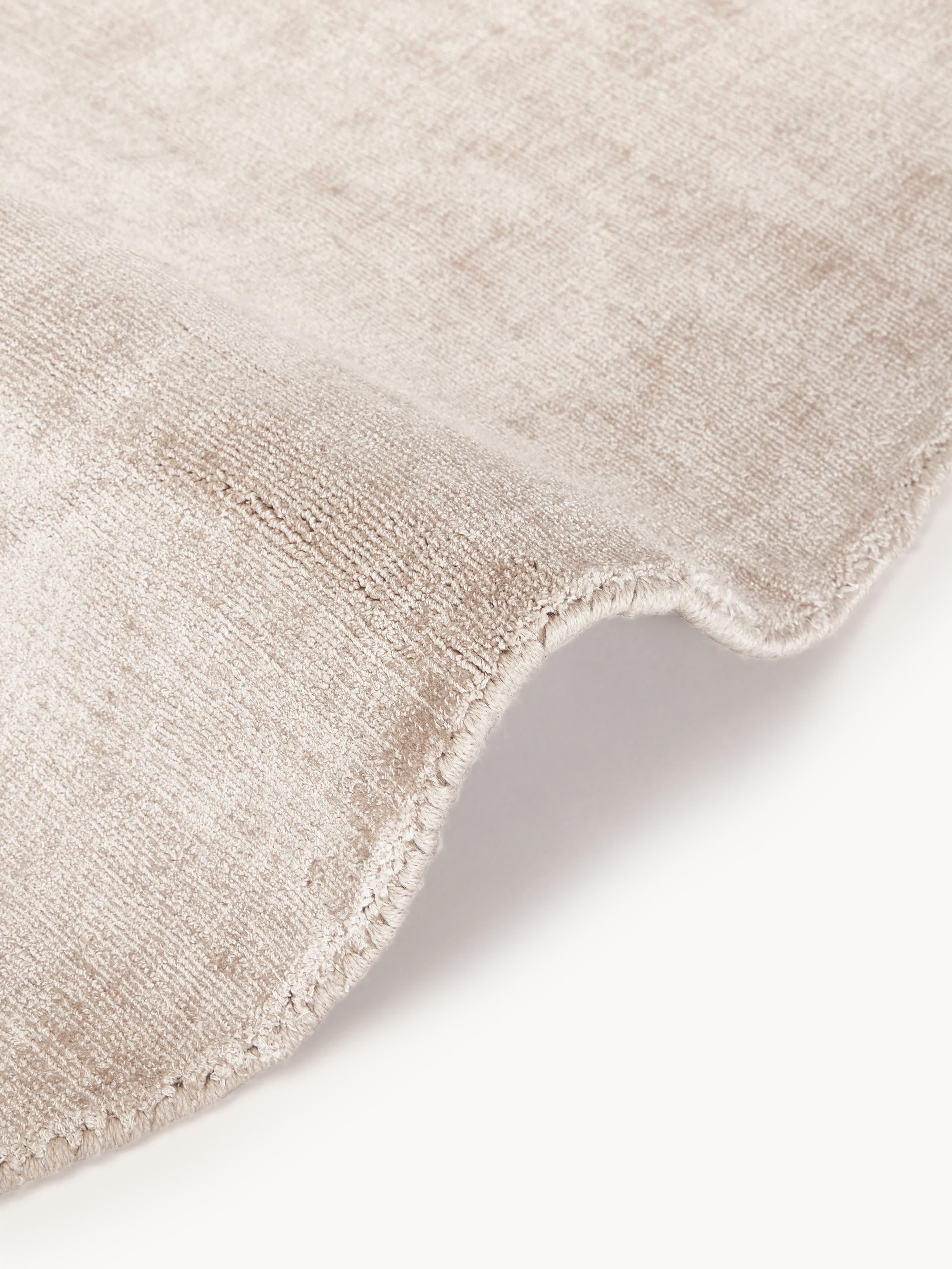 Rond handgeweven viscose vloerkleed Jane