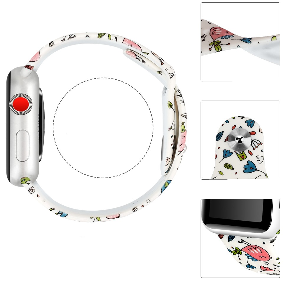 Apple Watch (49/46/45/44 mm) Silikon Sport Armband (Gelenkumfang 170 - 210mm) - Sweet Birds