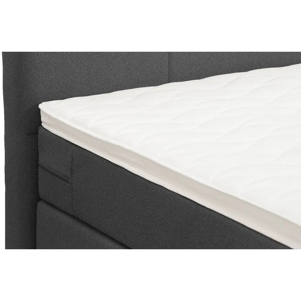 Boxspring met opbergruimte Liv geblokt - antraciet - 140x200 cm