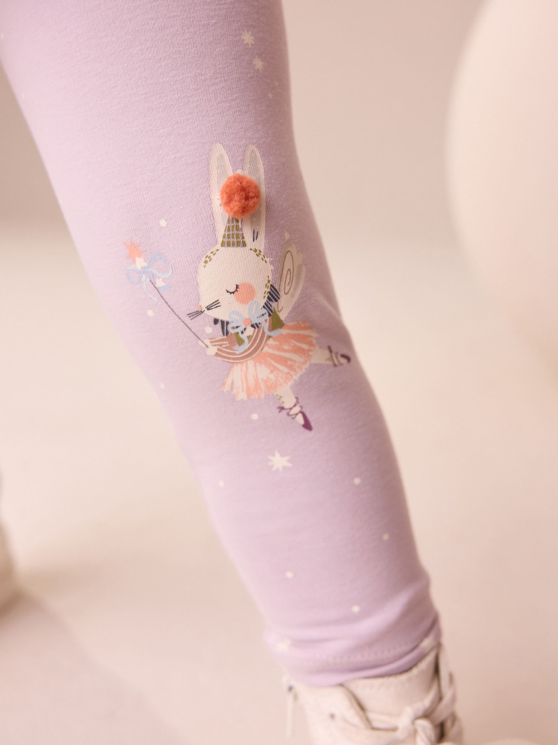 Lila-paars - Versierde leggings (3 mnd-7 jr)