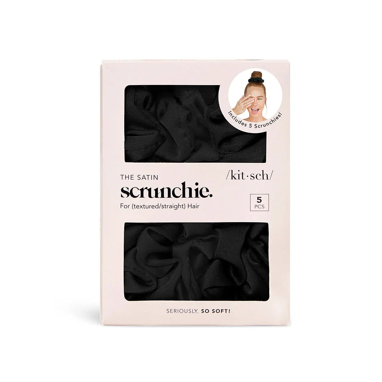 Satin Sleep Scrunchies Black