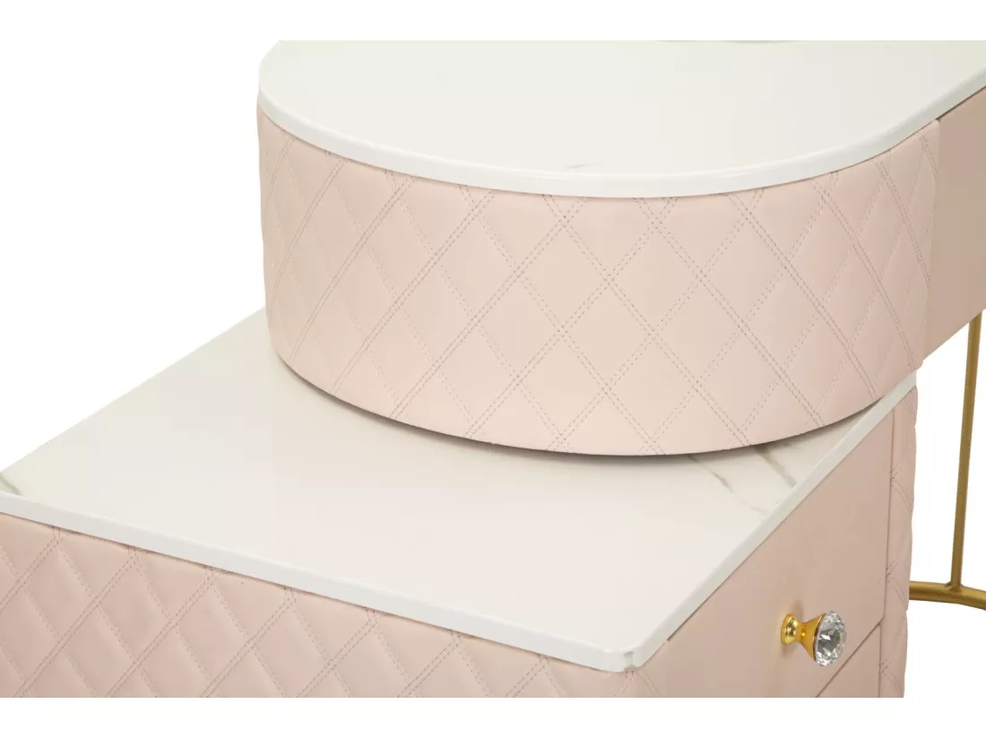 Coiffeuse en simili cuir avec pouf 120x40x76 cm