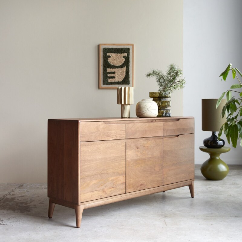 Buffet en bois de manguier massif Gabrielle H 81 x L 150 x P 40 cm