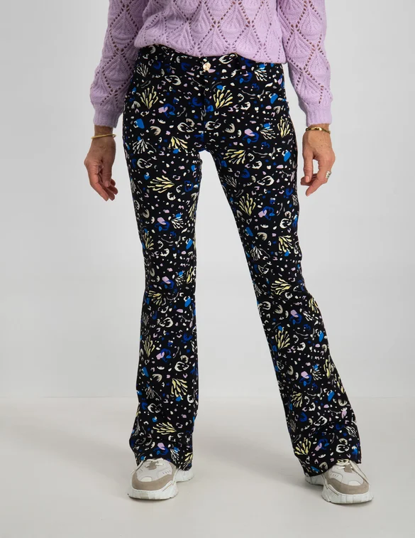 Tramontana Broek Abstracte bloemenprint Q07-09-101