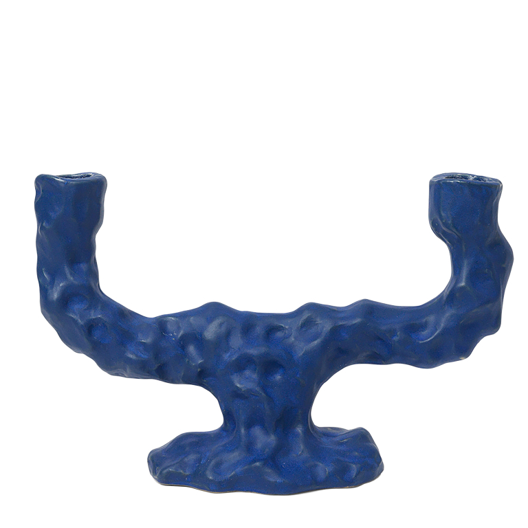 Ferm Living Dito double kandelaar bright blue