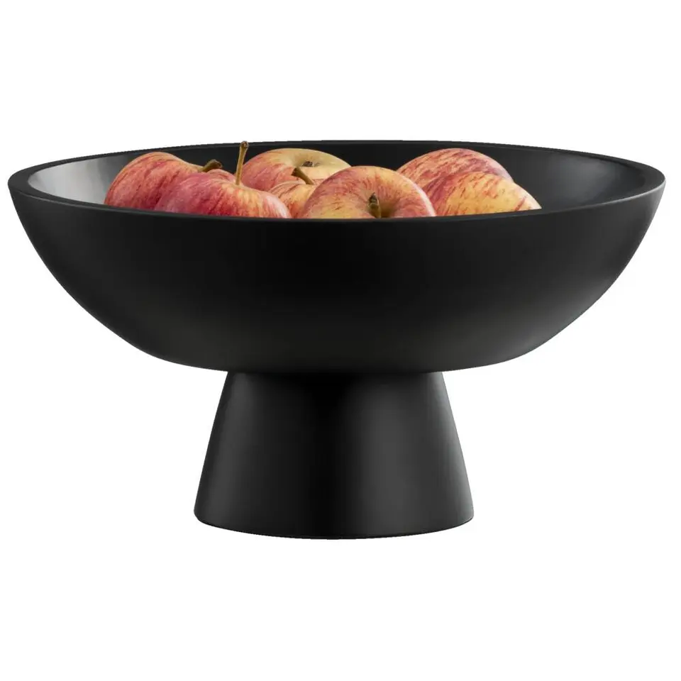 Schaal op voet - zwart mangohout - Ø32 cm
