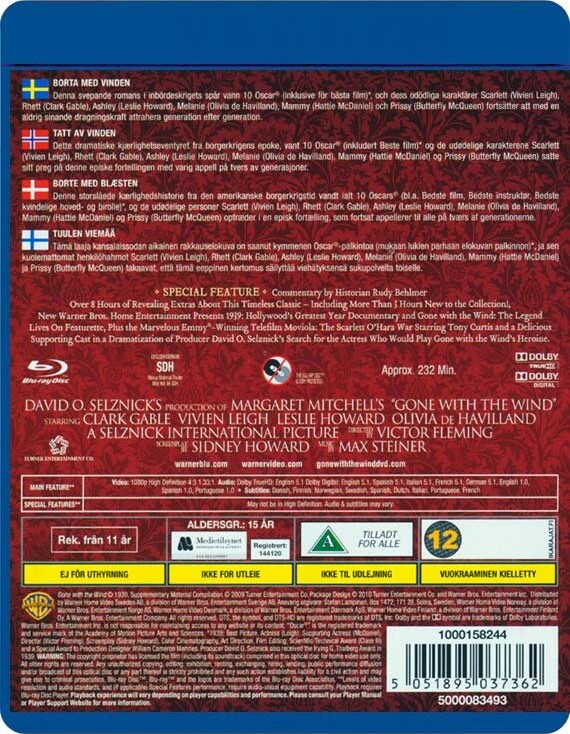 Borte Med Blæsten / Gone With The Wind - Blu-Ray