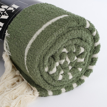 Plaid streep d.groen - l180xb130cm