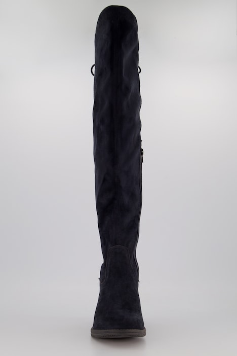 Overknee-Stiefel, Bindeband, Reißverschluss, Weite H