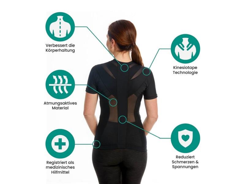 Anodyne Posture Shirt 2.0 Damen schwarz M Ergonomisches Haltungsshirt für eine gute Körperhaltung