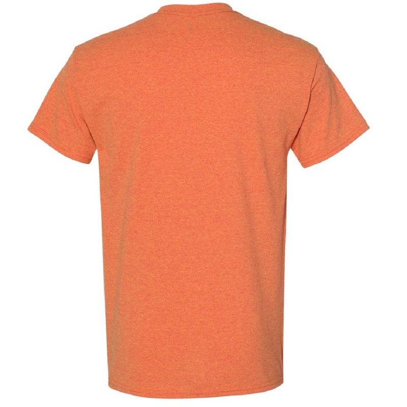 Camiseta básica de manga curta Gildan Heavy Cotton, 100% algodão grosso.