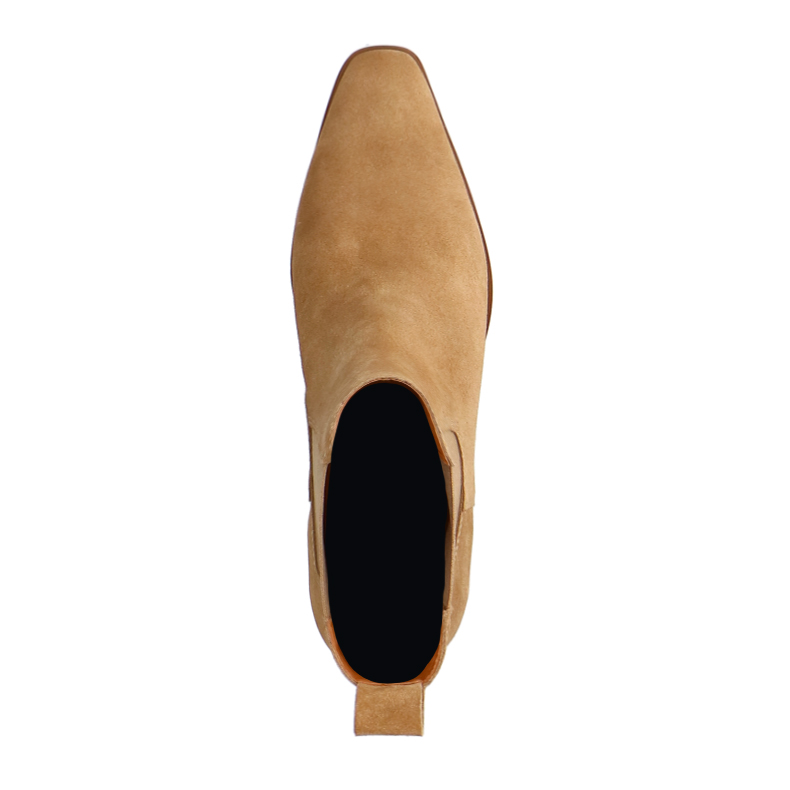 Beige suède chelsea boots