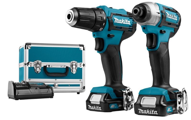 Makita CLX224SAX1 12V Max Combiset boren en (slag)schroeven ( 2.0 Ah) accu 2x in aluminium koffer