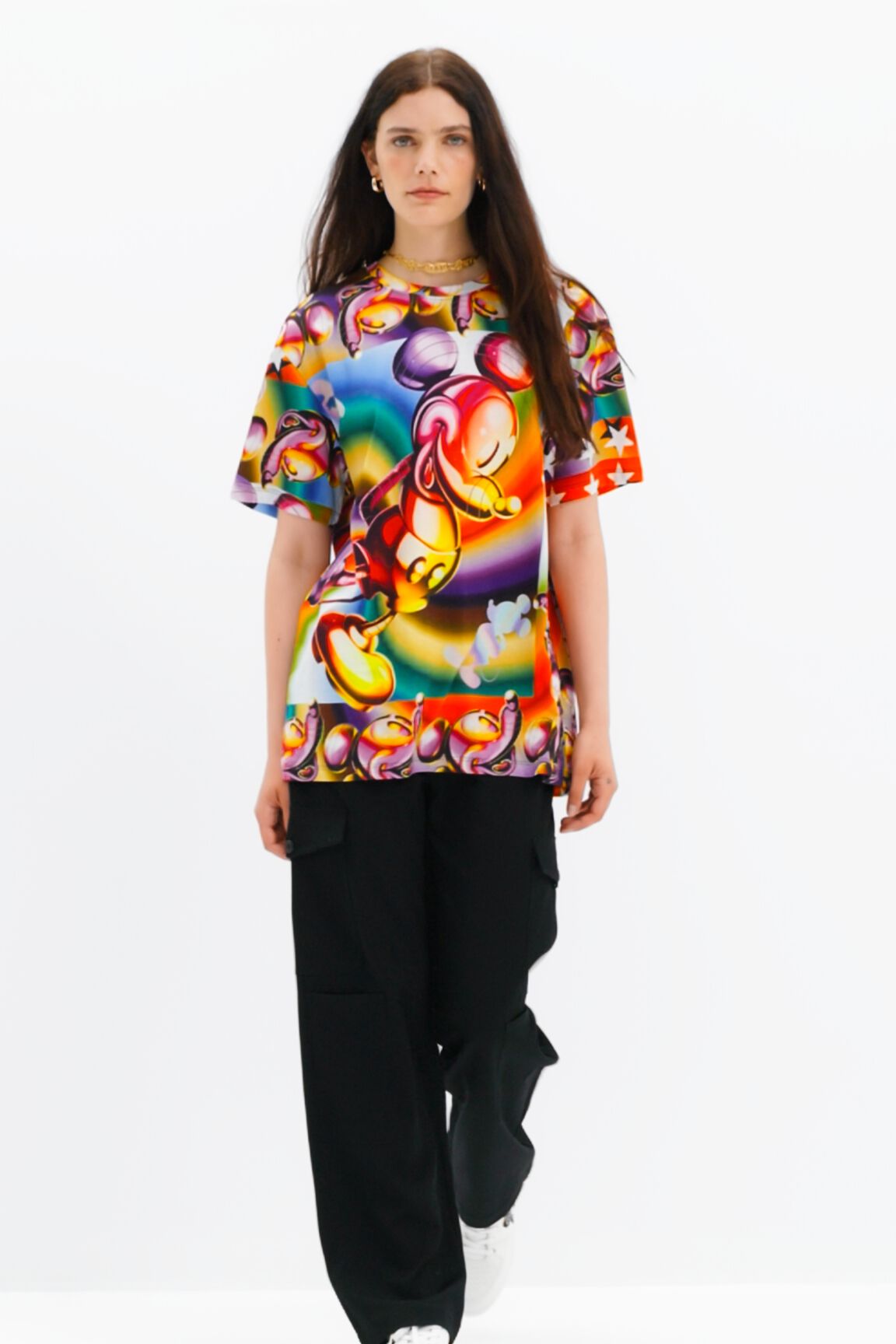 T-shirt oversize multicolore Mickey Mouse
