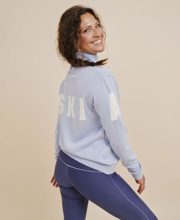 Cartel Copenhagen Alpine Turtleneck Knit Sweater - Clear Lyseblå