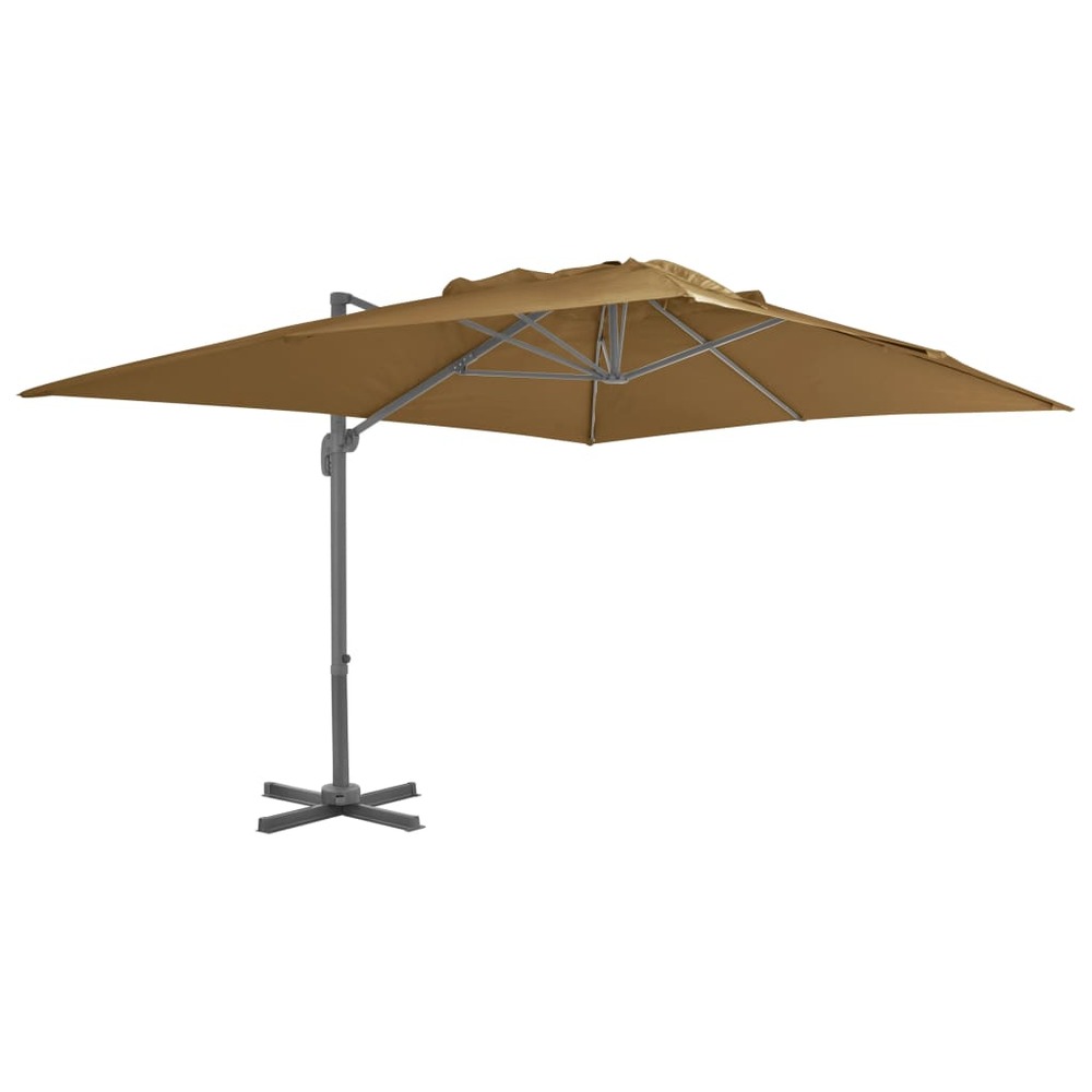 Parasol mobilier de jardin avec base portable 4 x 3 m taupe