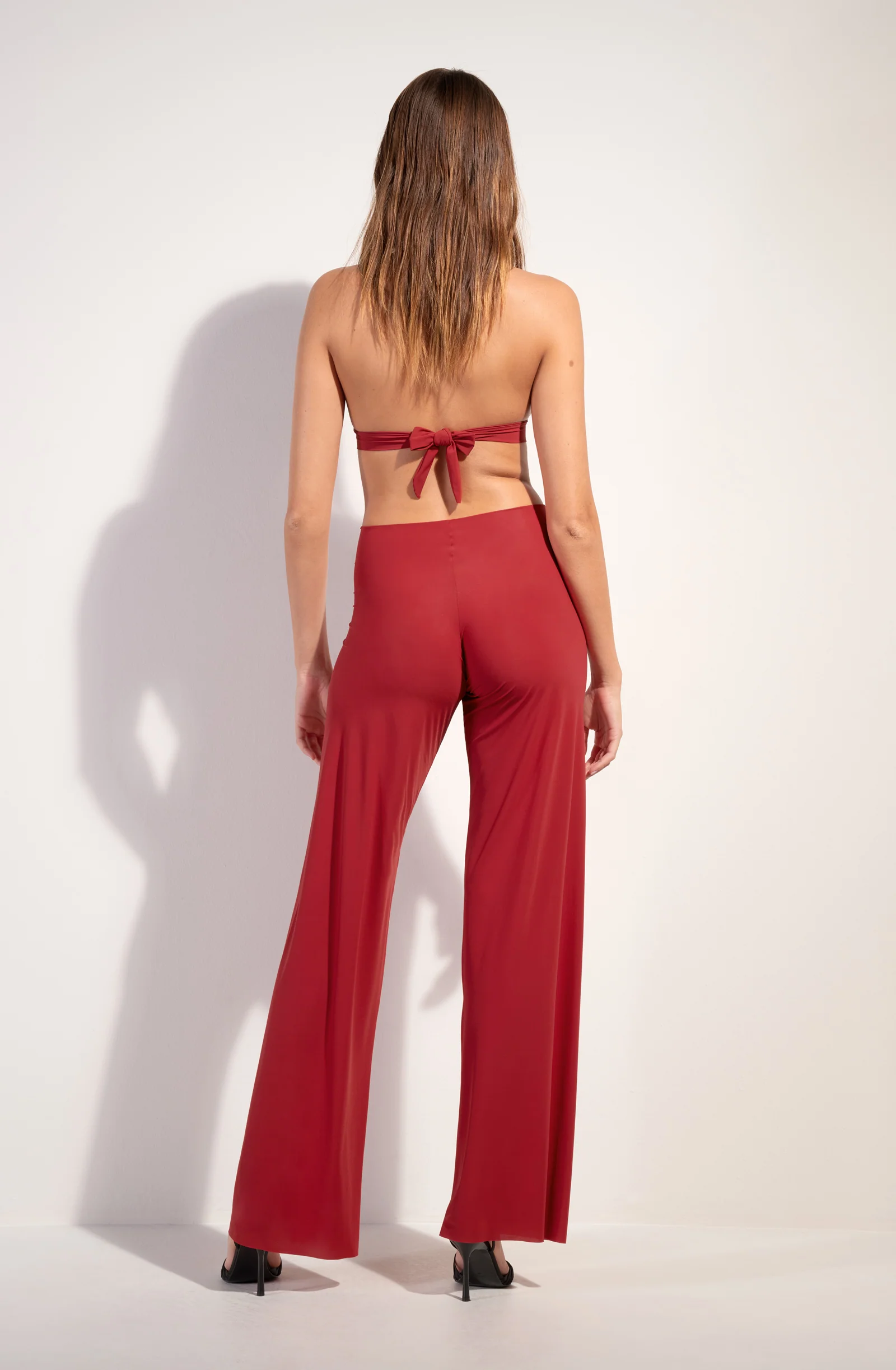 myla Pantalon ample en voile léger rouge garance Garance