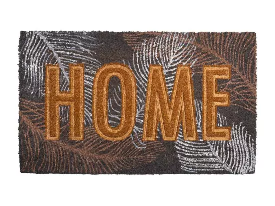 Tapis d'entrée en PVC imprimé et fibre pressée marron 45x75