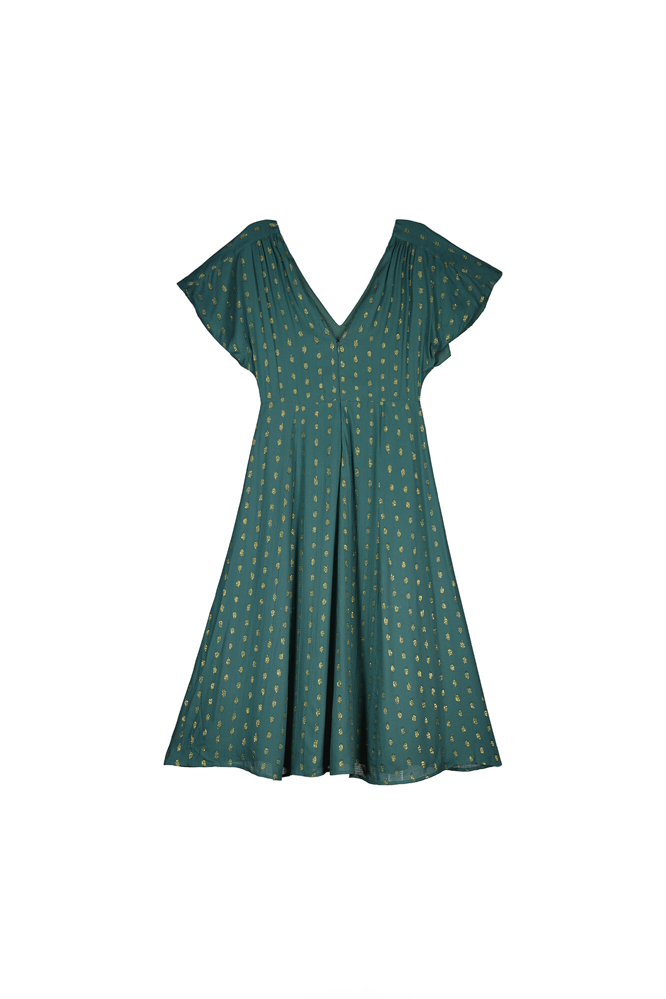 Vestido midi Sabrina Lurex - Verde
