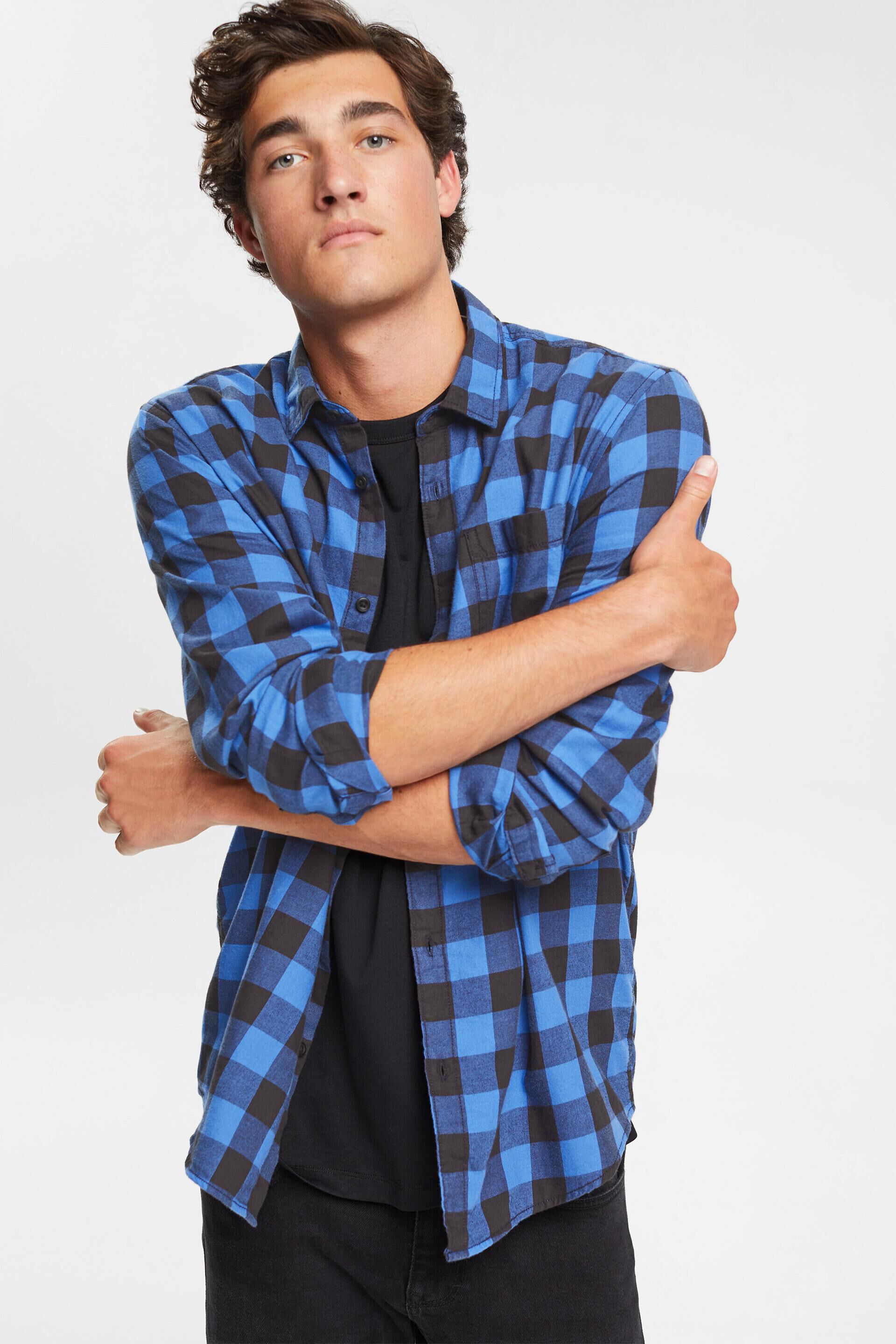 Chemise en flanelle de coton durable à carreaux vichy