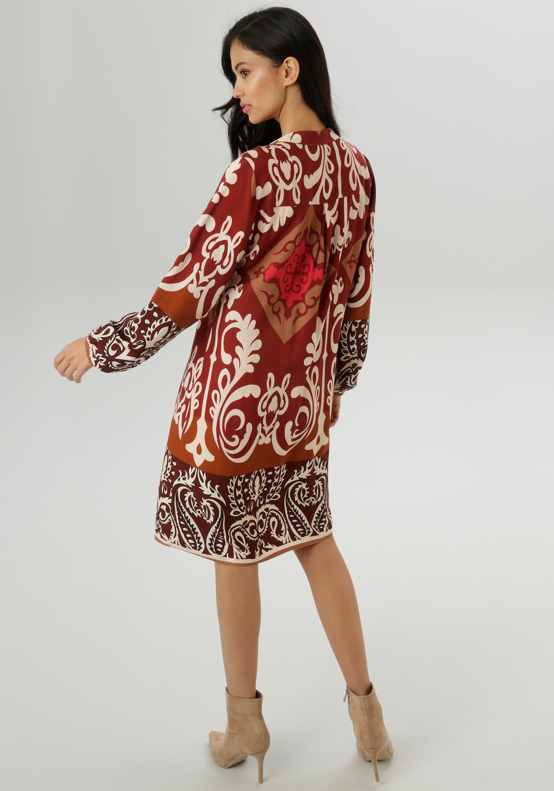 Aniston SELECTED Blusenkleid mit Ornament-Druck Allover - NEUE KOLLEKTION