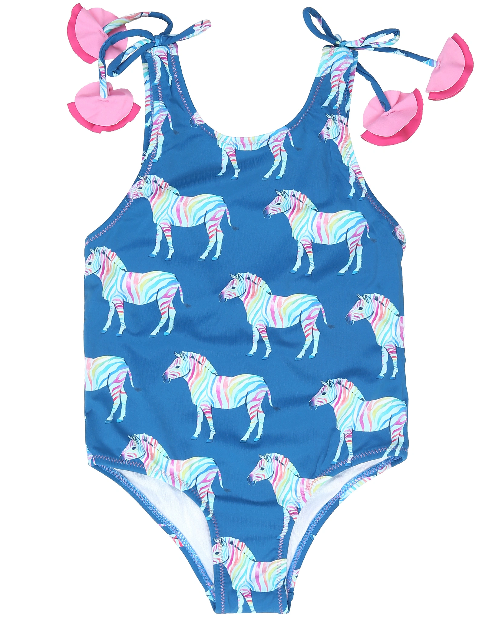 Badeanzug RAINBOW ZEBRA in blau