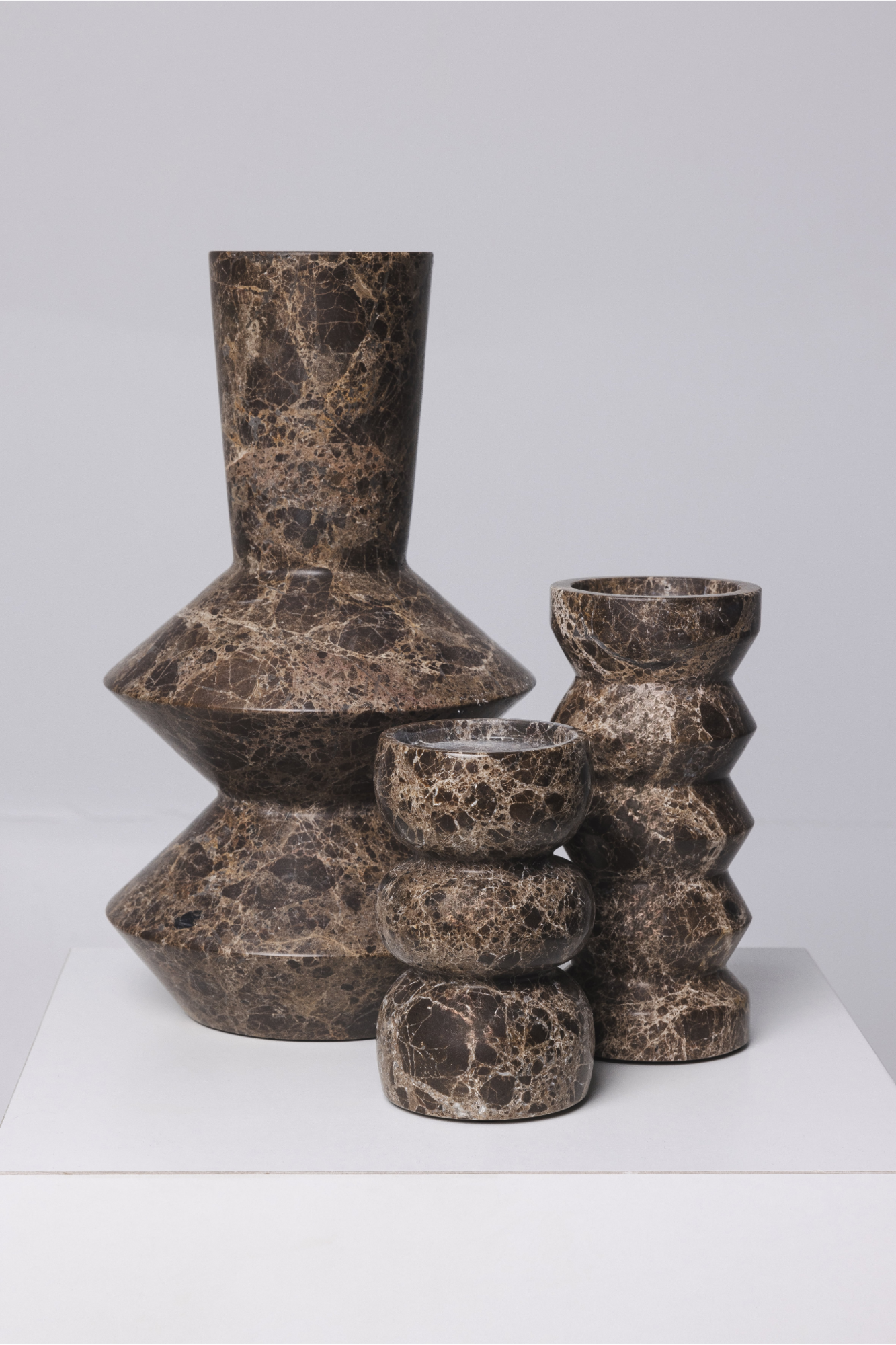 Kandelaar Rhombus bruin 20x9cm