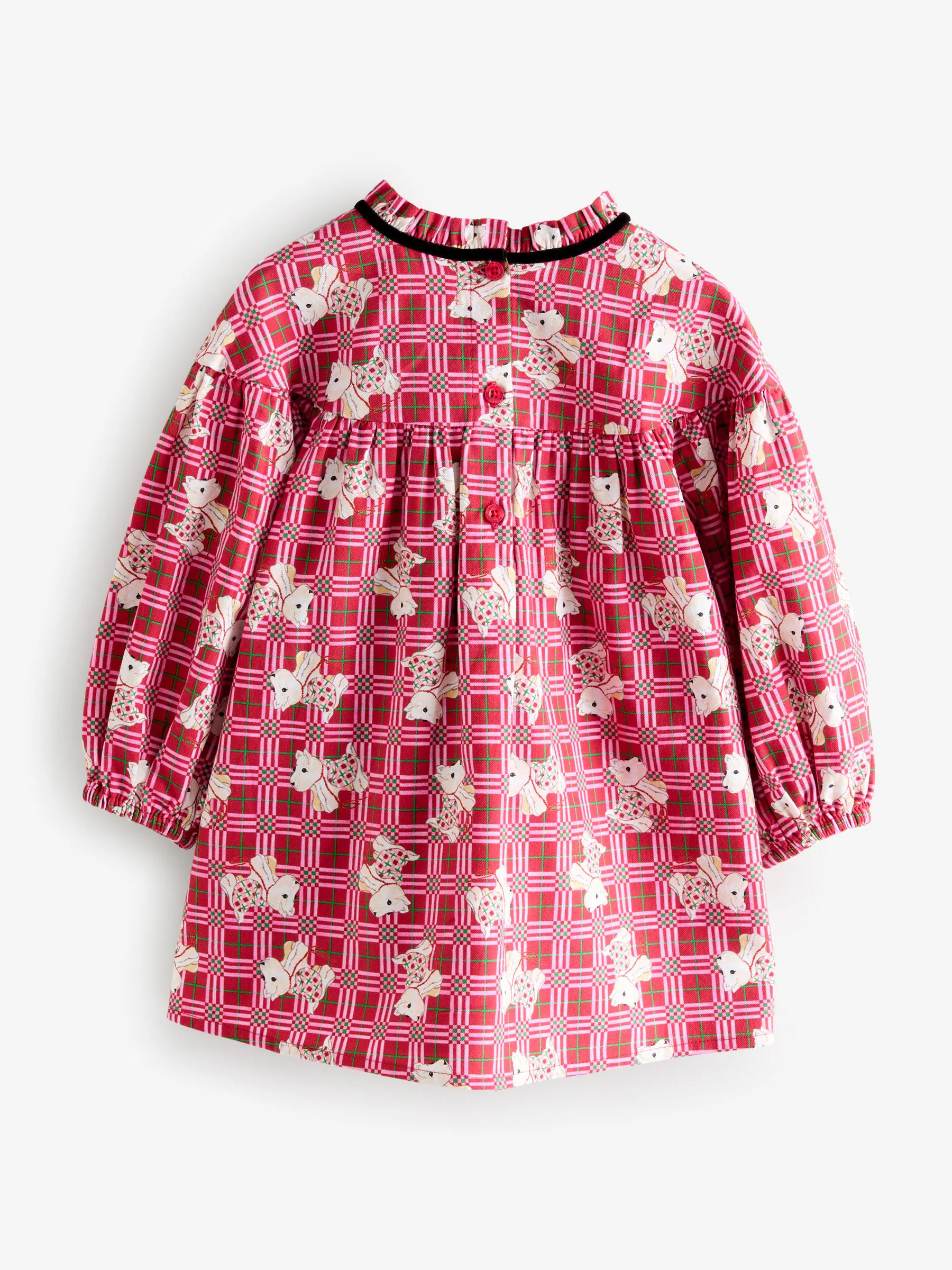 Cath Kidston Red Check - Lange mouwen jurk (3mnd-8jr)