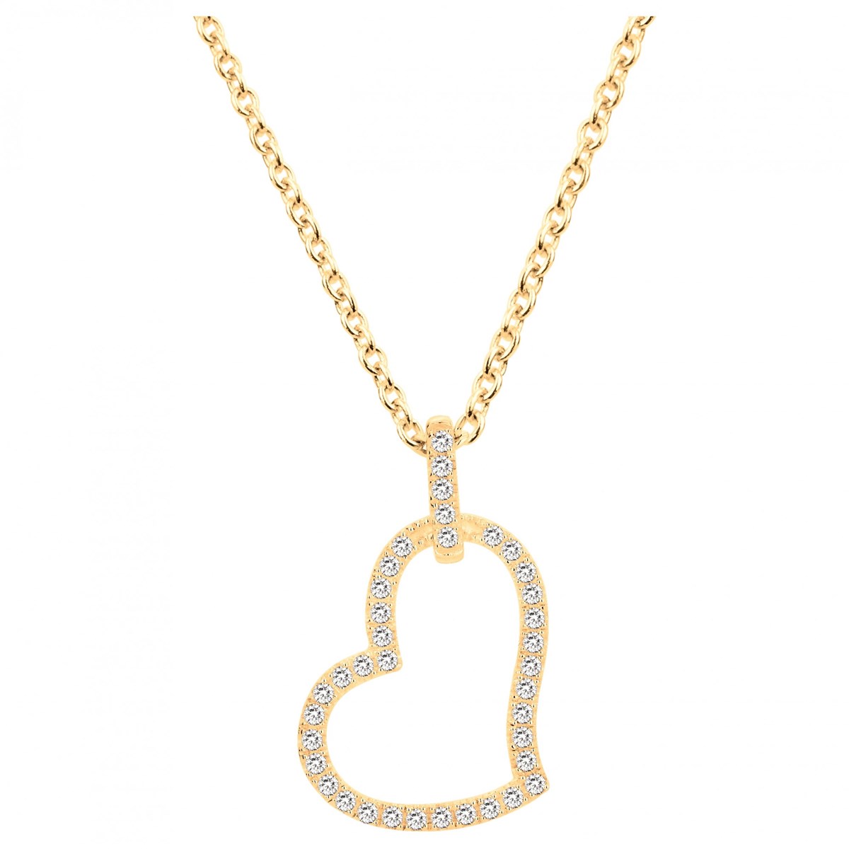 Collier en Plaqué Or avec oxyde de zirconium blanc