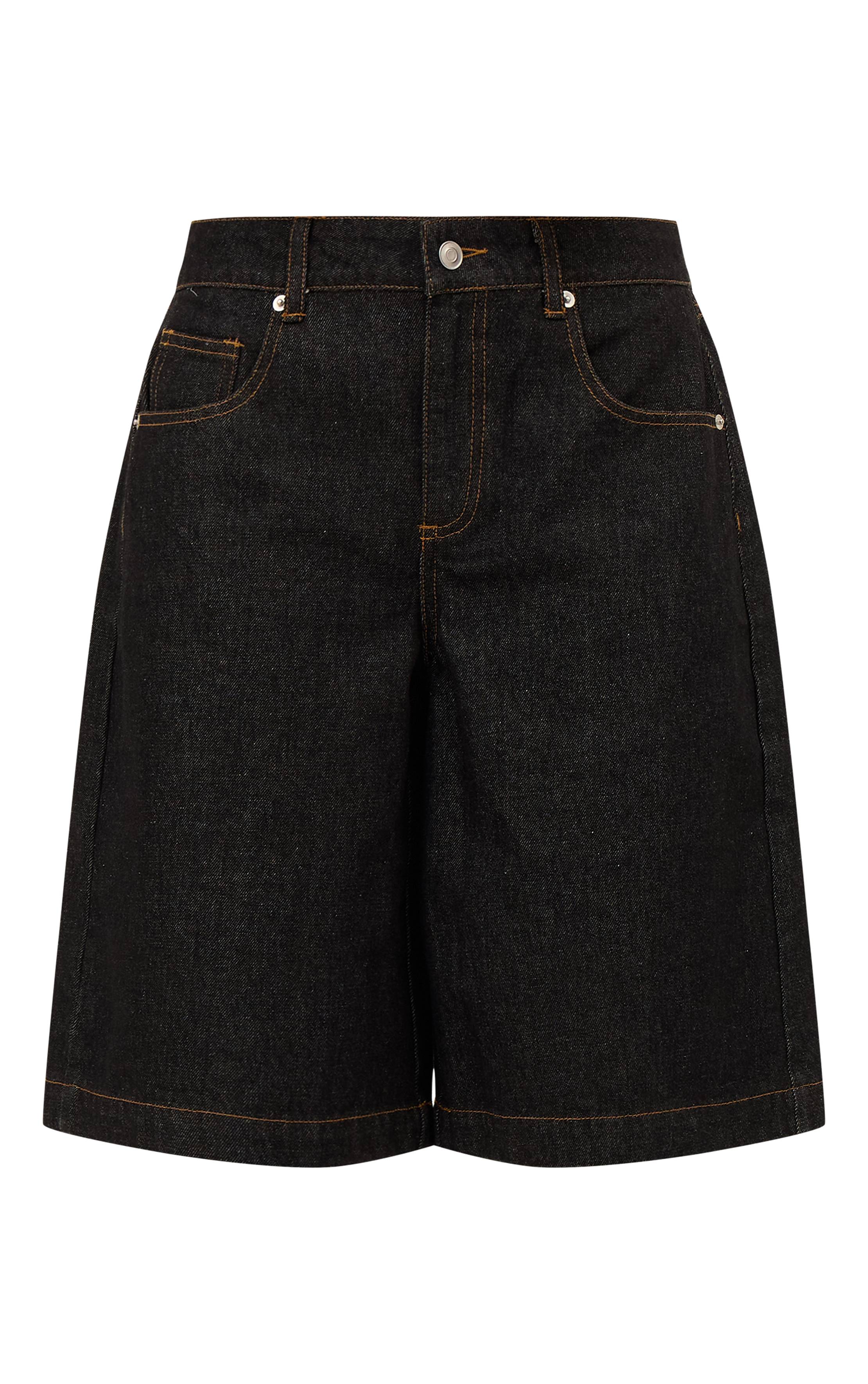 Raw Indigo Wash Jorts En Denim Longue Coupe