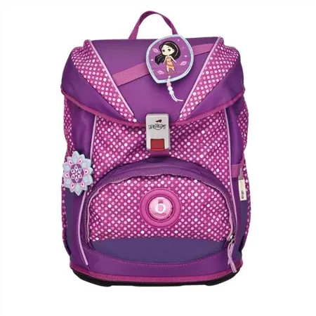 DerDieDas Schulrucksack-Set Ergoflex Purple Dots, 5-teilig