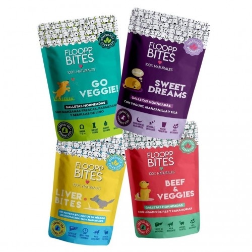FlooppBITES Pacote de Biscoitos 100% Naturais para Cães