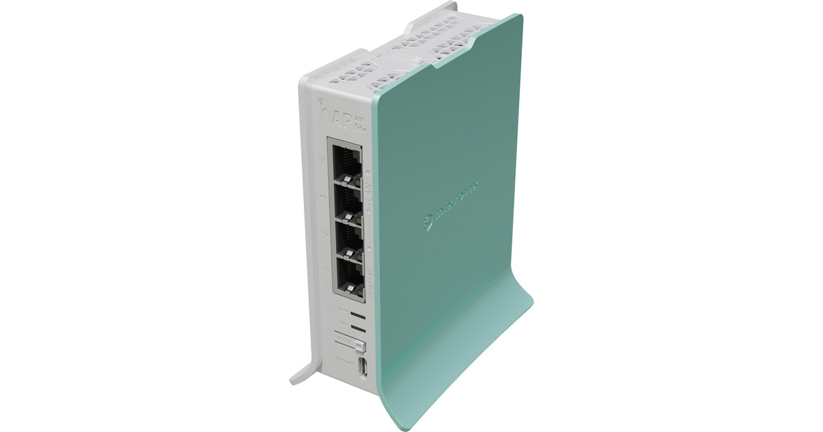 MikroTikhAP ax lite (L41G-2AXD) access point  (Wit/groen, Qualcomm IPQ-5010 CPU, WiFi 6)