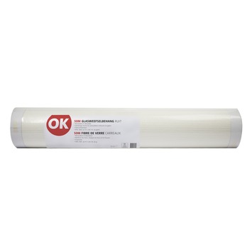 OK glasweefselbehang standaard ruit wit 95 gram - 50 m (dessin P251-50)