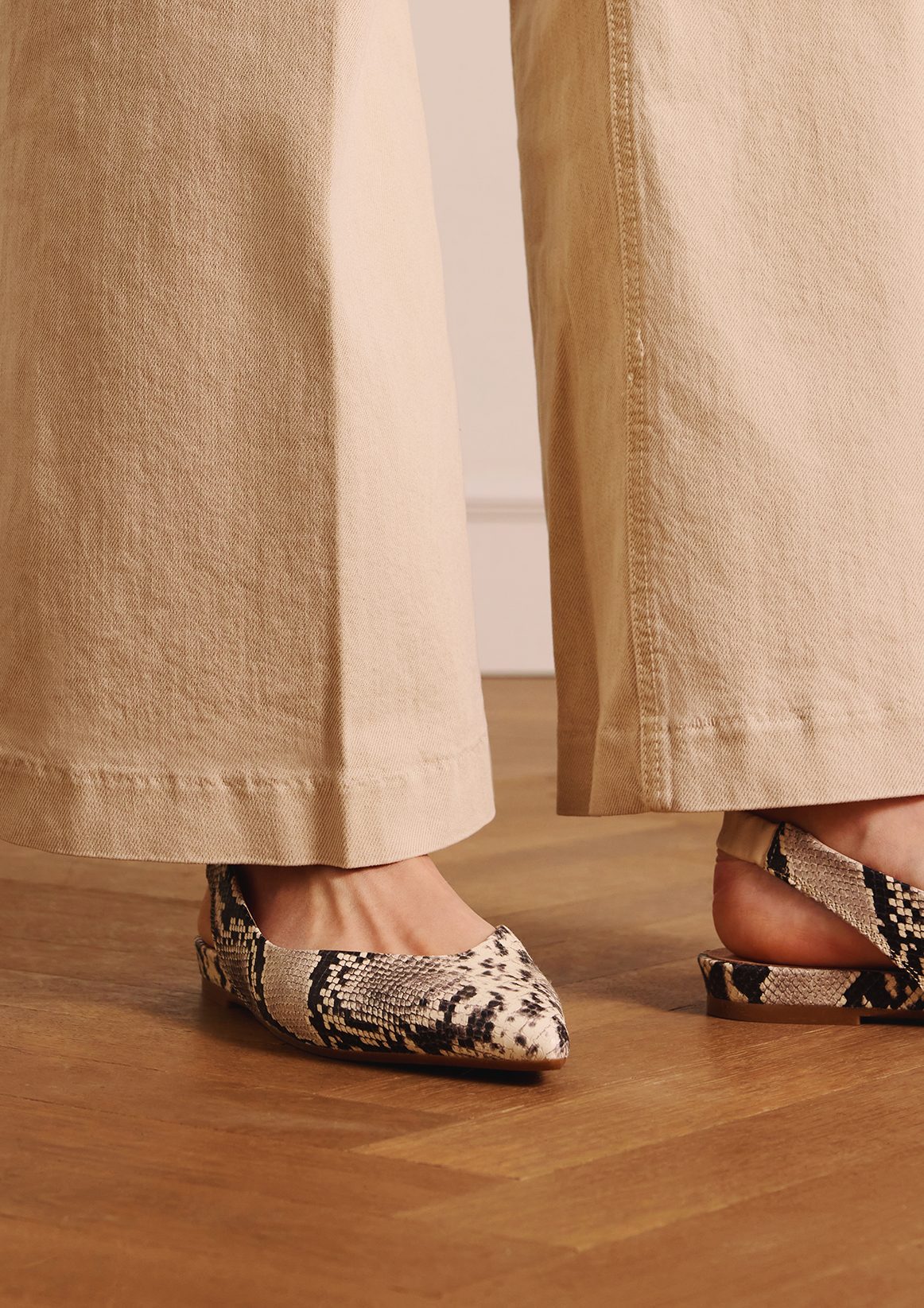 Slangenprint leren slingbacks