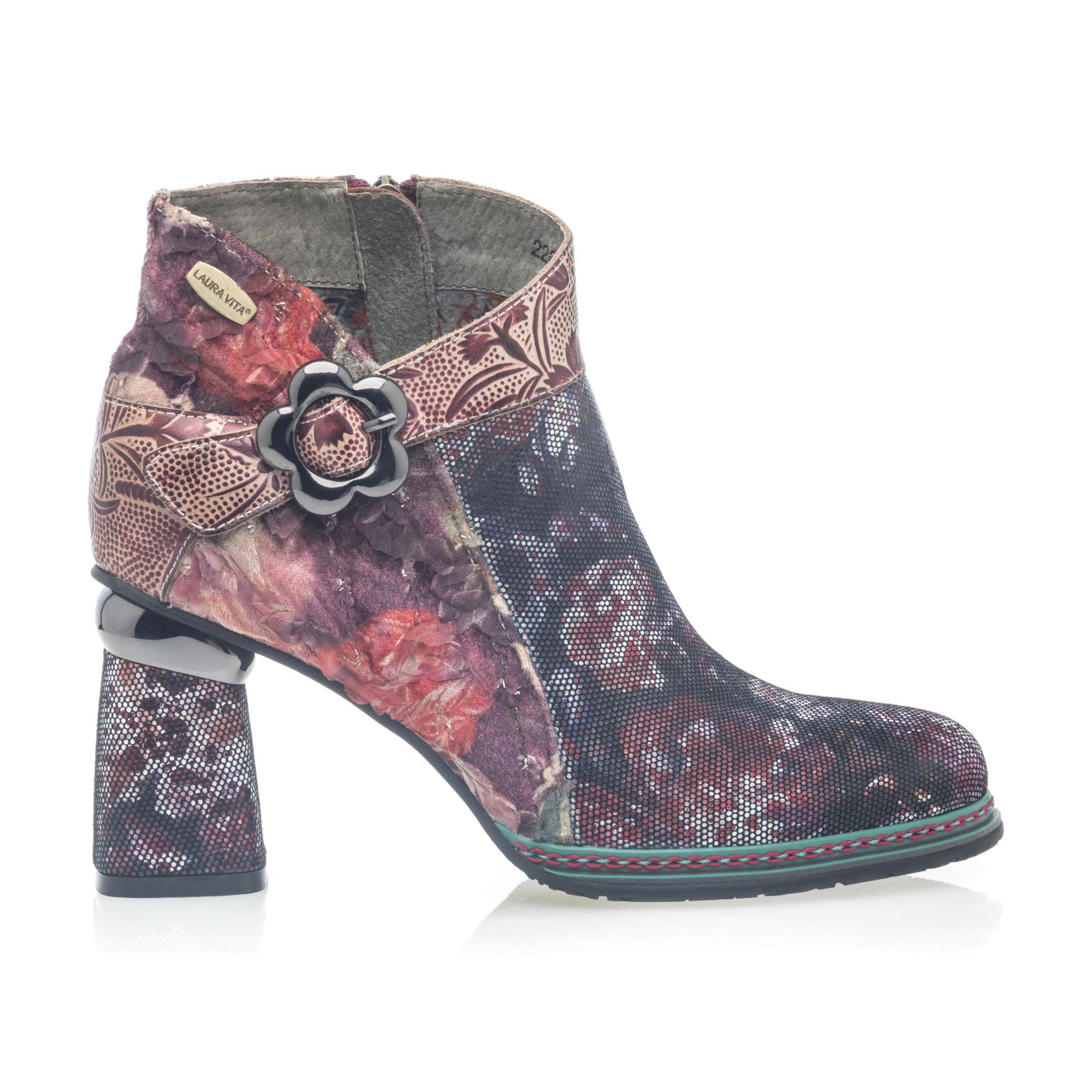 Bottines à talon Femme en cuir rouge