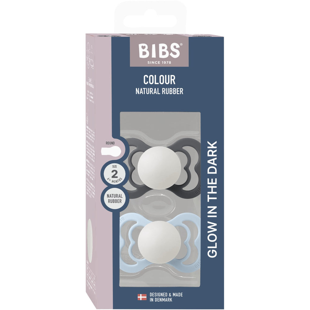 Køb Bibs Iron Glow/Baby Blue Glow Sut Supreme 2-Pak Silikone