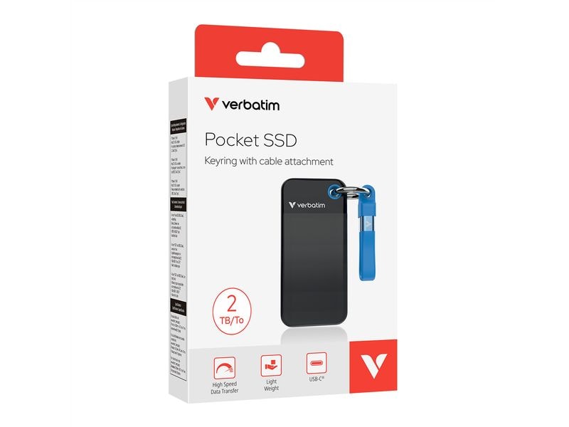 Verbatim Externe SSD Pocket 2000 GB Kompakte externe SSD mit 2 TB Speicherkapazität
