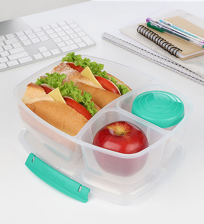 Sistema Brotdose m. Behälter - Triple Split Lunch - 2 L - Türkis