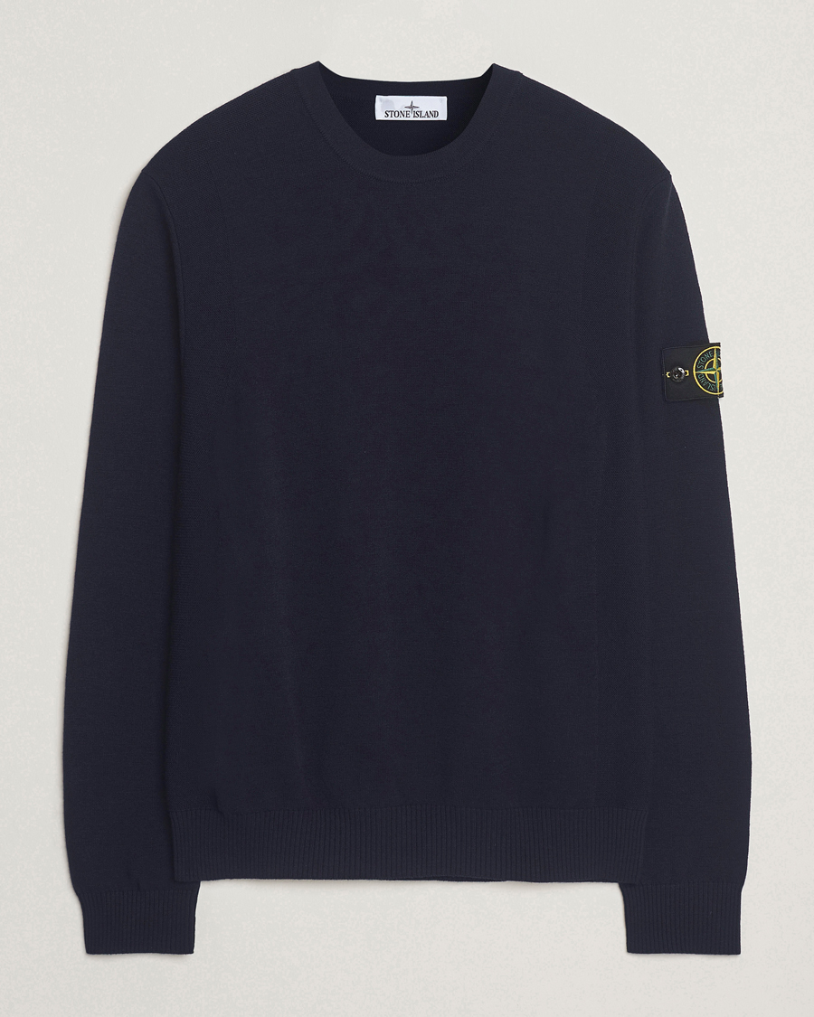 Stone Island Stretch Wool Knitted Jumper Navy