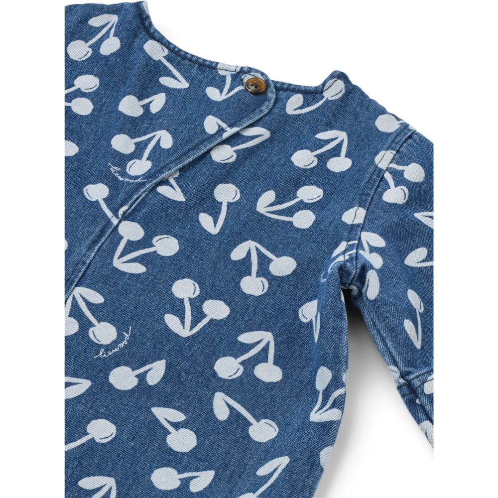 Køb LIEWOOD Cherry Blossom / Medium Blue Denim Angelica Ss Printed Denim Kjole