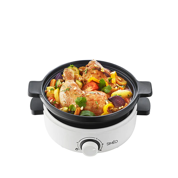 Tajine électrique céramique 4 personnes 1000 W blanc Simeo