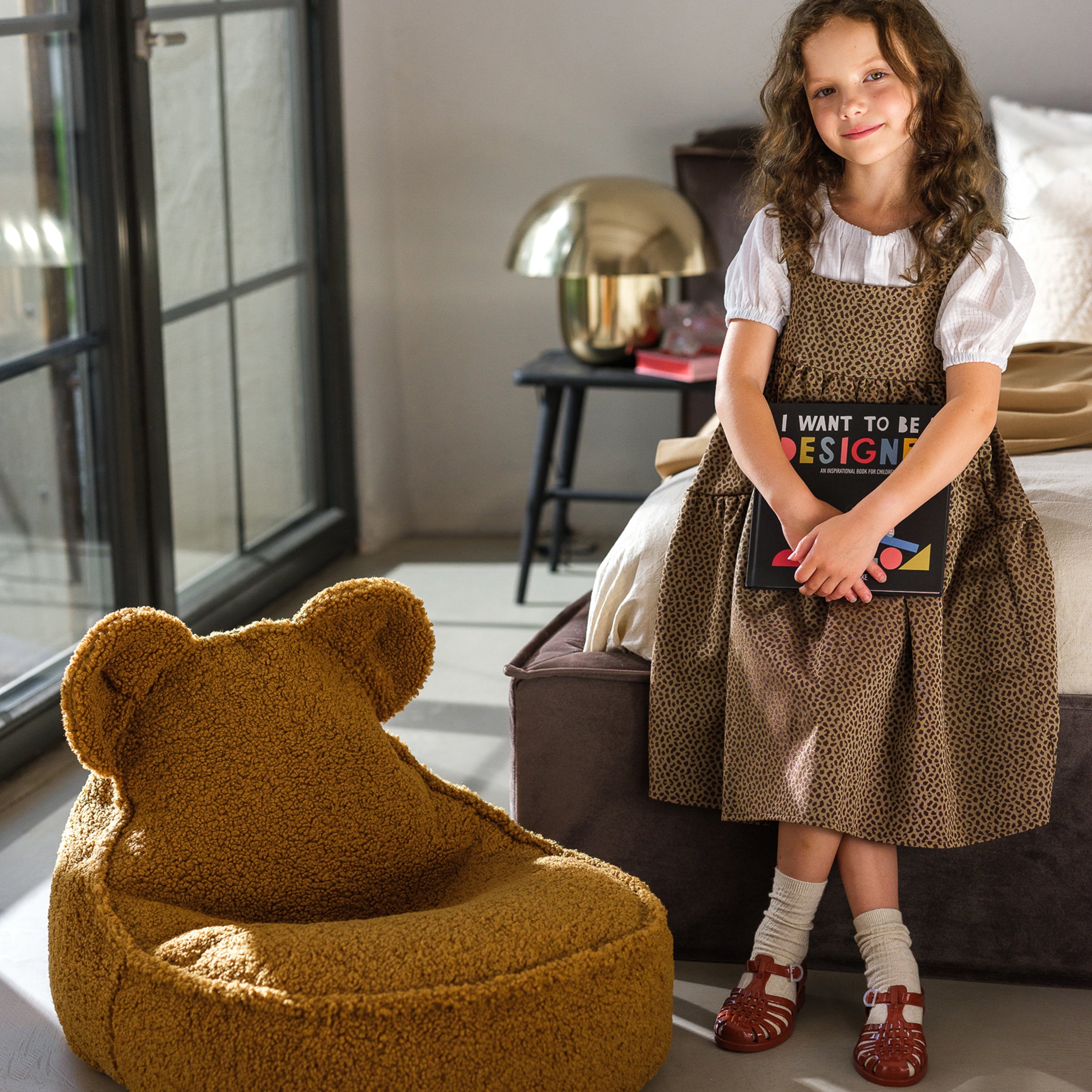 Wigiwama Sitzsack Teddy und Ottoman Set Maple