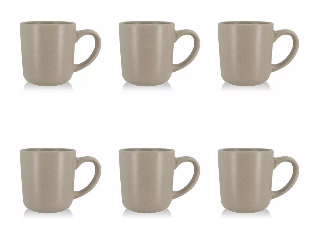 Novastyl - Lot 6 Mugs Arita 38cl En Gres Gris
