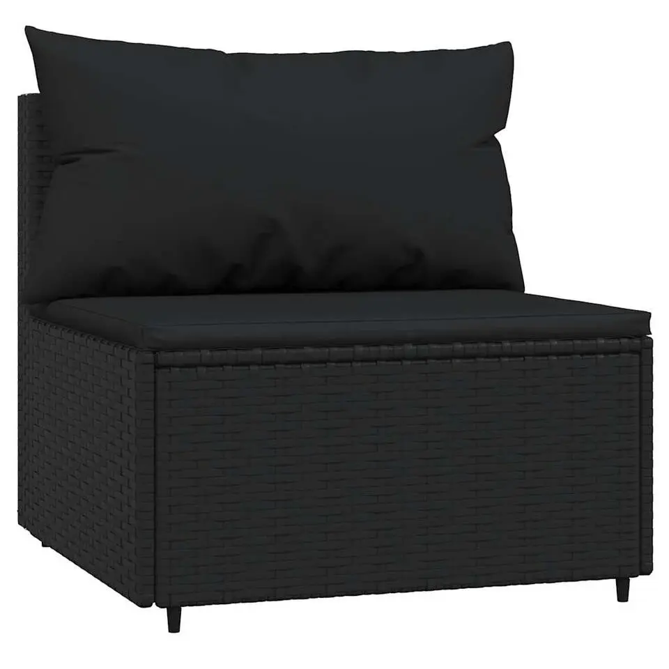 vidaXL - Loungeset - Zwart - Poly rattan