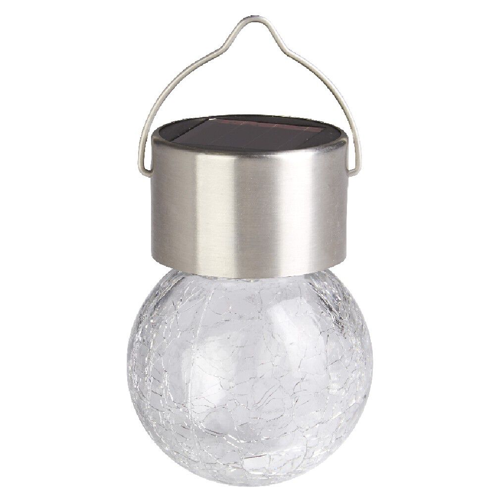 Lampe solaire verre froissé à suspendre