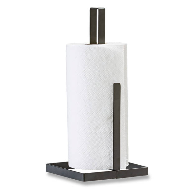 Blokker mat zwarte keukenrolhouder - 14 x 14 x 31 cm