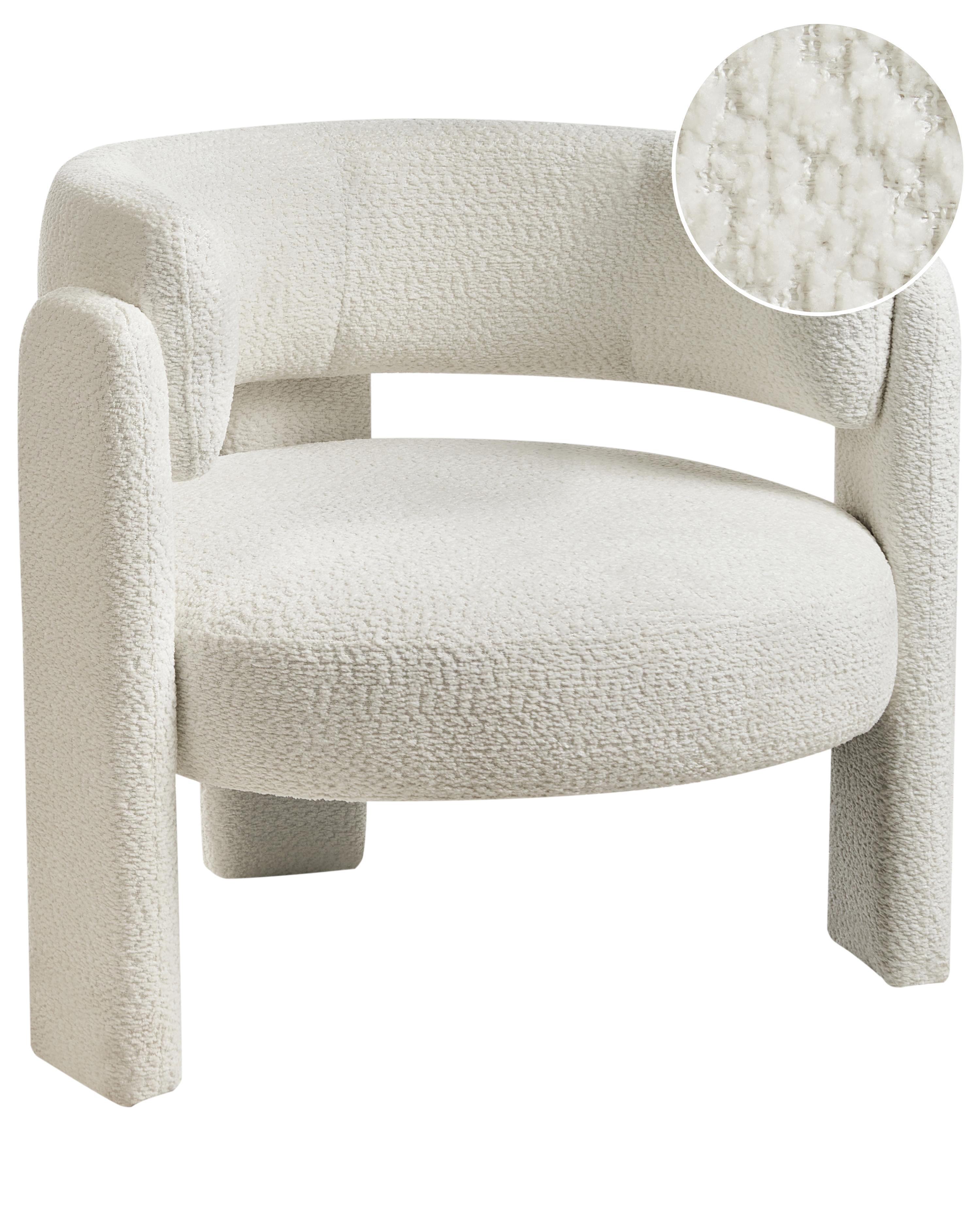 Fauteuil BUREA Chenille Gebroken wit